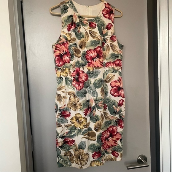 Karen Alexander Vintage Sleeveless White Floral Dress Size 10 - Picture 1 of 3